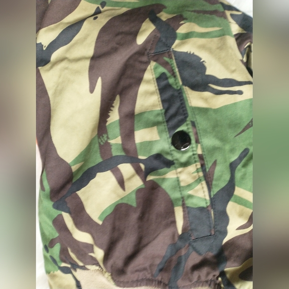 EUC rag & bone abstract camo cotton orange satin lined full zip front arm zip - Picture 6 of 16